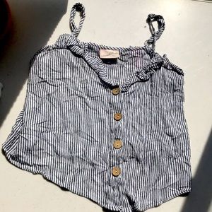 Blue striped summer tank top shirt
